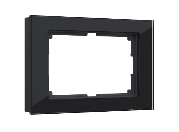 Рамка из стекла для двойной розетки Favorit черный W0081108