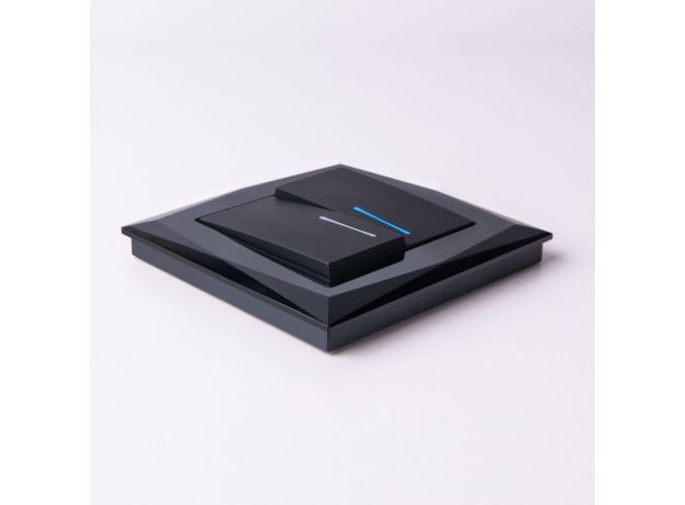 Рамка из стекла на 1 пост Diamant черный W0011208