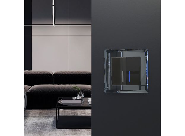 Рамка из стекла на 1 пост Diamant черный W0011208