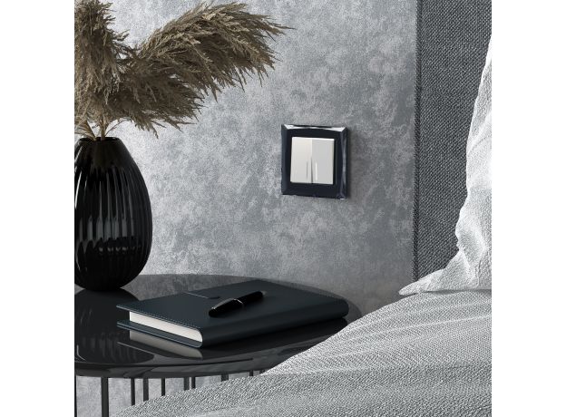 Рамка из стекла на 1 пост Diamant черный W0011208