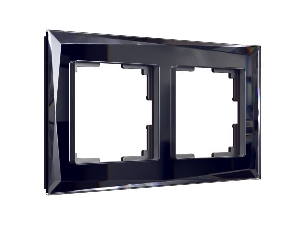 Рамка из стекла на 2 поста Diamant черный W0021208