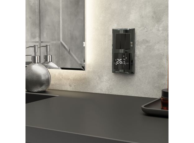 Рамка из стекла на 2 поста Diamant черный W0021208