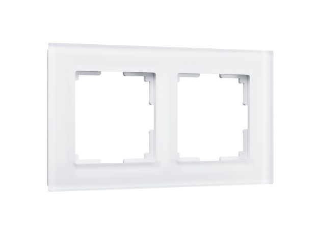 Рамка из стекла на 2 поста Favorit белый матовый W0021105