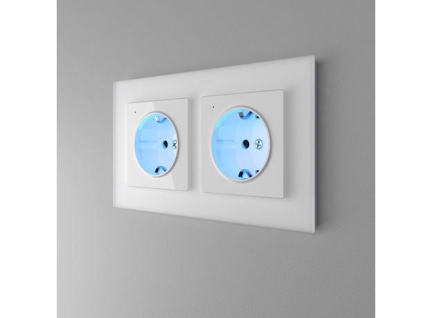 Рамка из стекла на 2 поста Favorit белый матовый W0021105