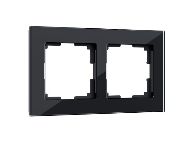 Рамка из стекла на 2 поста Favorit черный W0021108