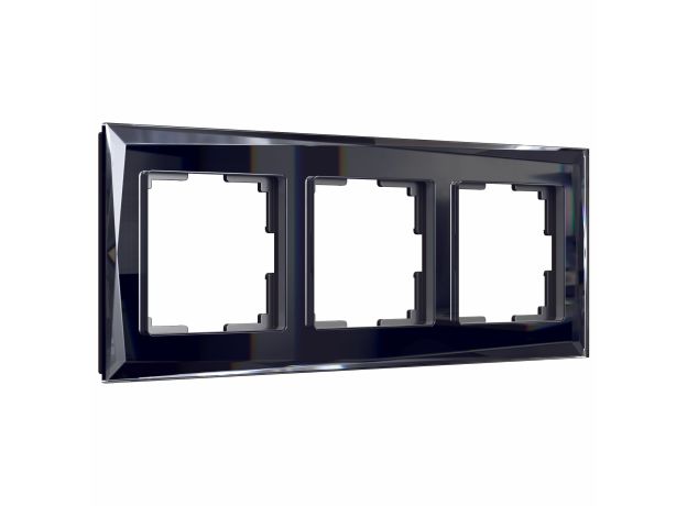 Рамка из стекла на 3 поста Diamant черный W0031208
