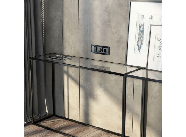 Рамка из стекла на 3 поста Diamant черный W0031208