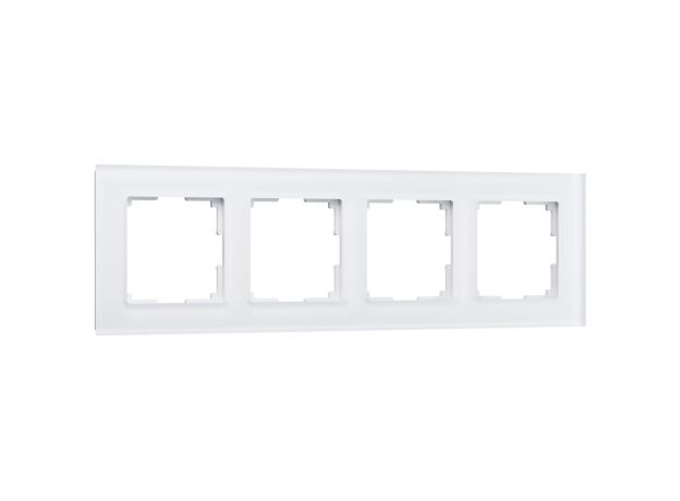 Рамка из стекла на 4 поста Favorit белый матовый W0041105