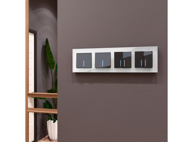 Рамка из стекла на 4 поста Favorit белый матовый W0041105