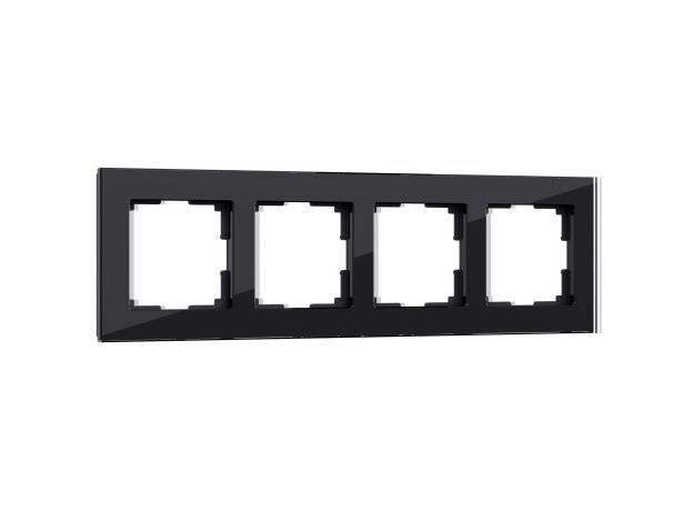 Рамка из стекла на 4 поста Favorit черный W0041108