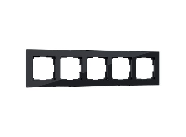 Рамка из стекла на 5 постов Favorit черный W0051108