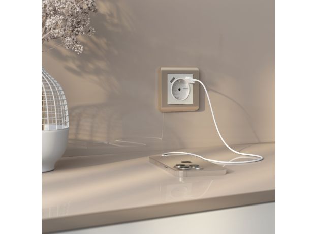 Рамка из поликарбоната на 1 пост Stream шампань W0012111