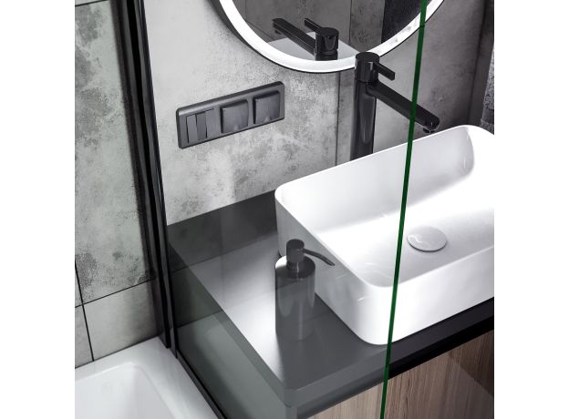 Рамка из поликарбоната на 3 поста Stream графит W0032104