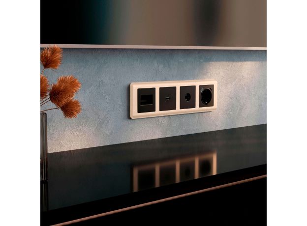 Рамка из поликарбоната на 4 поста Stream шампань W0042111