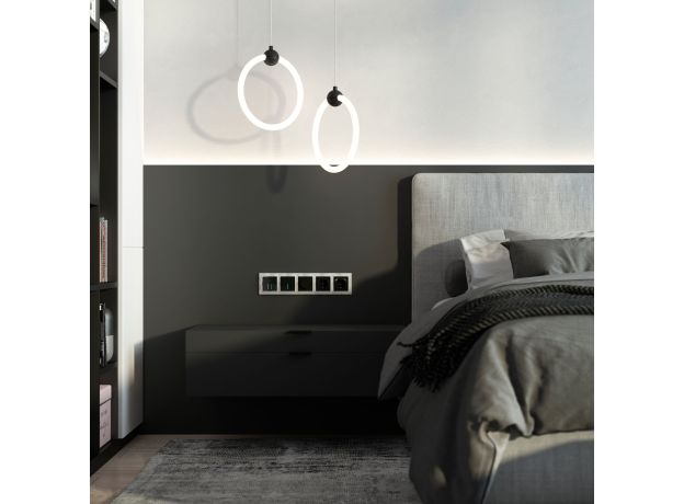 Рамка из поликарбоната на 5 постов Snabb Basic белый W0052001