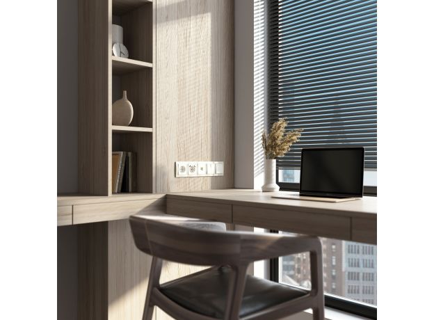 Рамка из поликарбоната на 5 постов Snabb Basic слоновая кость W0052003