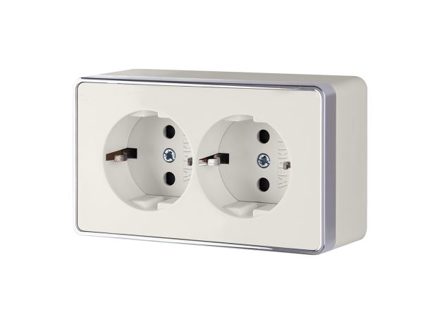 Розетка двойная с заземлением Gallant слоновая кость W5072103