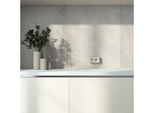 Розетка двойная с заземлением Gallant слоновая кость W5072103