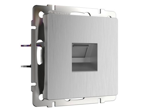 Розетка Ethernet RJ-45 cеребряный рифленый W1181009
