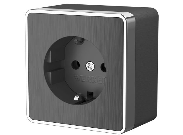 Розетка с заземлением Gallant графит рифленый W5071004