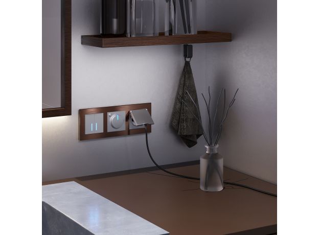 Терморегулятор электромеханический для теплого пола серебряный W1151106