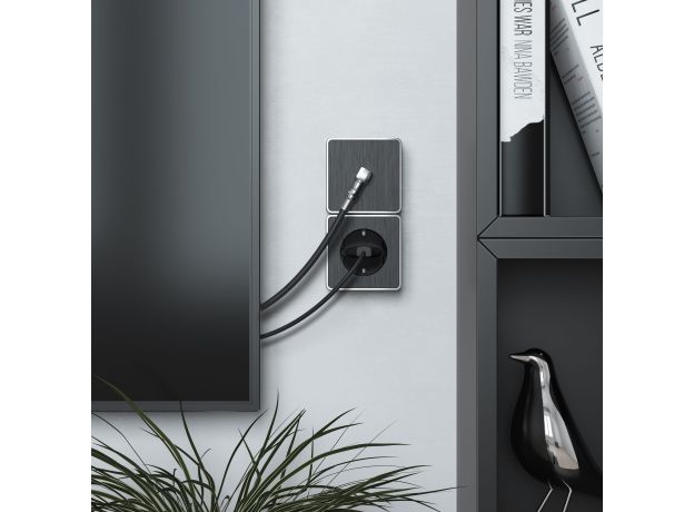 ТВ-розетка оконечная Gallant графит рифленый W5083004