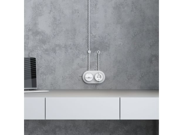 Втулка для вывода кабеля из стены 2 шт. белая ретро W6421101