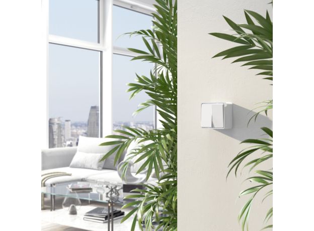 Выключатель  двухклавишный  Gallant белый W5020001