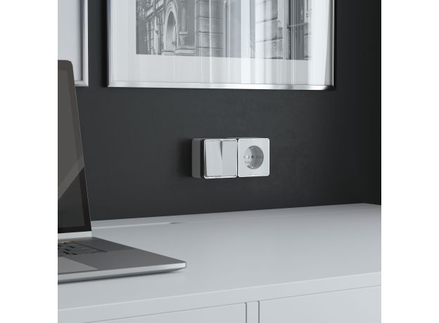 Выключатель  двухклавишный  Gallant белый W5020001