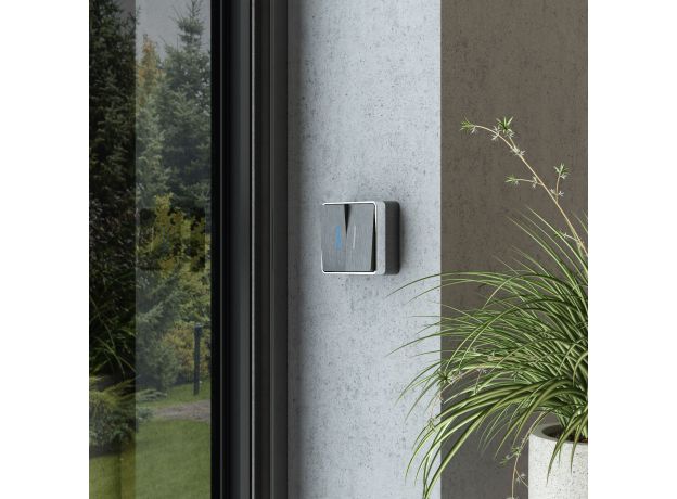 Выключатель двухклавишный с подсветкой Gallant графит рифленый W5020104