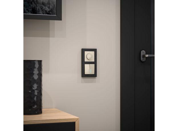 Выключатель двухклавишный с подсветкой (слоновая кость) W1120103