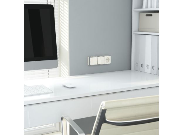 Выключатель одноклавишный проходной Gallant слоновая кость W5012003