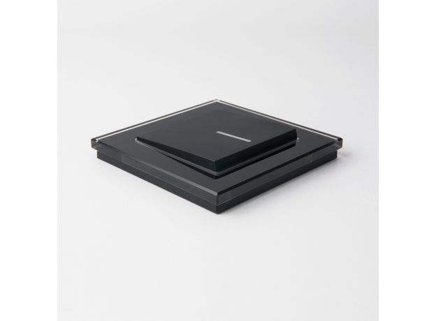 Выключатель одноклавишный  с подсветкой (черный матовый) W1110108