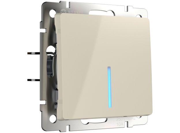 Выключатель одноклавишный с подсветкой (слоновая кость) W1110103