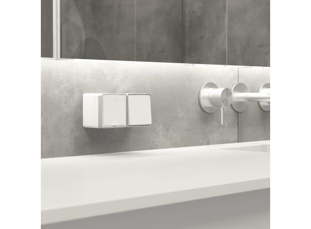 Выключатель одноклавишный влагозащищенный Gallant белый W5010201