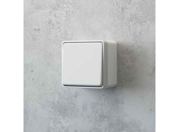 Выключатель одноклавишный влагозащищенный Gallant белый W5010201