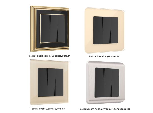 Выключатель трехклавишный (черный матовый) W1130008