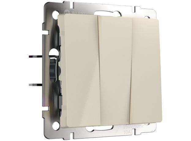 Выключатель трехклавишный (слоновая кость) W1130003