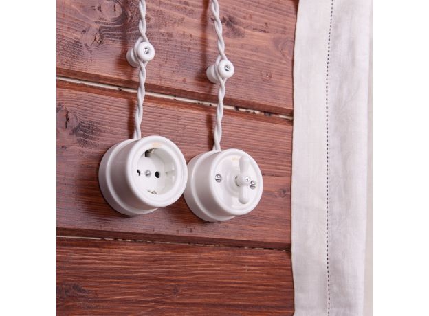 Ретро кабель витой  2х2,5 белый 50 м W6452601