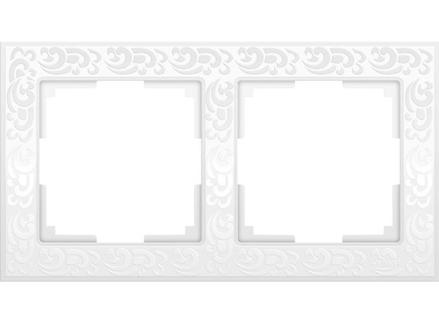 W0022301/ Рамка на 2 поста Flock (белый) W0022301