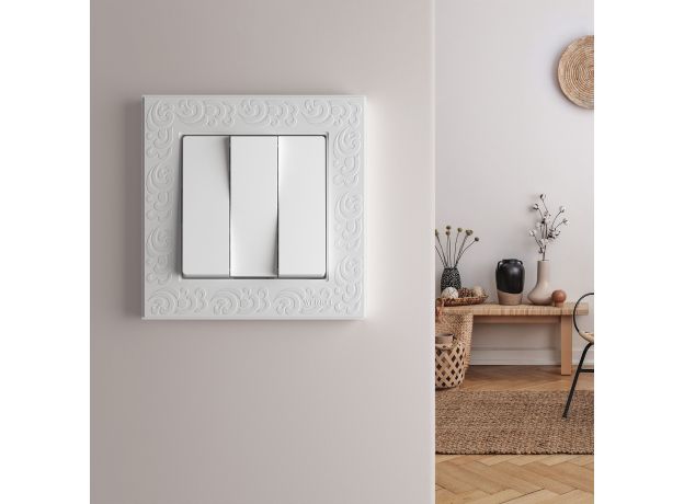 W0012301/ Рамка на 1 пост Flock (белый) W0012301