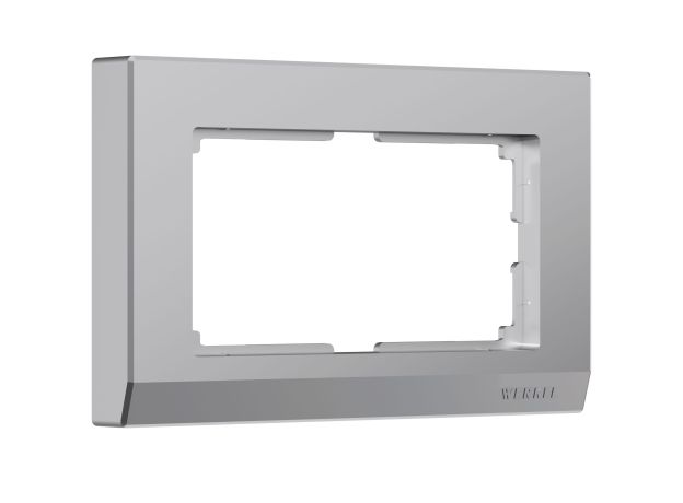 Рамка из пластика для двойной розетки Stark серебряный W0081806