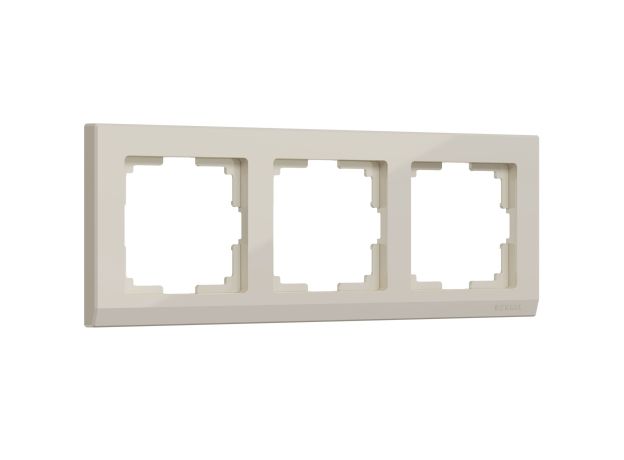 Рамка из поликарбоната на 3 поста Stark слоновая кость W0031803