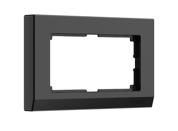 Рамка из поликарбоната для двойной розетки Stark черный W0081808