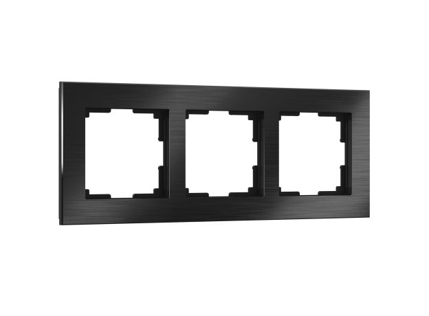 Рамка из металла на 3 поста Аluminium черный алюминий W0031708