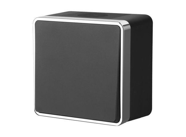 Выключатель одноклавишный влагозащищенный Gallant черный/хром W5010235