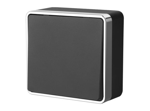 Выключатель одноклавишный проходной Gallant черный/хром W5012035