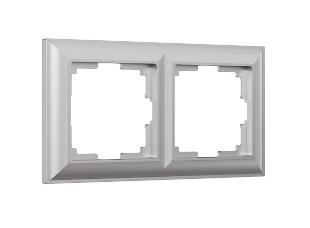 Рамка из поликарбоната на 2 поста Fiore серебряный W0022206