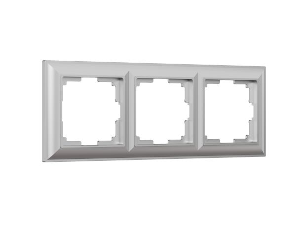 Рамка из поликарбоната на 3 поста Fiore серебряный W0032206