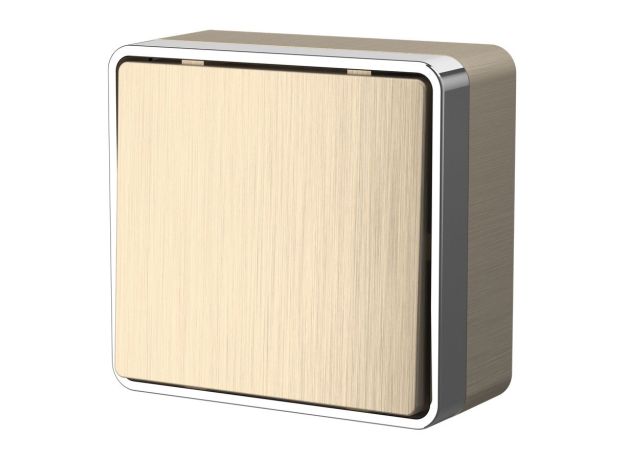 Выключатель одноклавишный проходной Gallant шампань рифленый W5012010